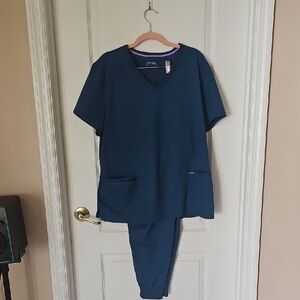 Landau Blue Pajama Set Soft Cotton Blend